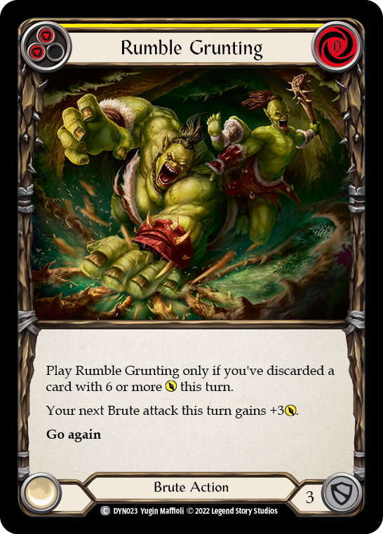 Rumble Grunting (Yellow) [DYN023] (Dynasty)  Rainbow Foil | The CG Realm