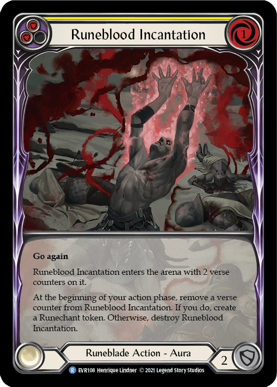 Runeblood Incantation (Yellow) [EVR108] (Everfest)  1st Edition Extended Art Rainbow Foil | The CG Realm