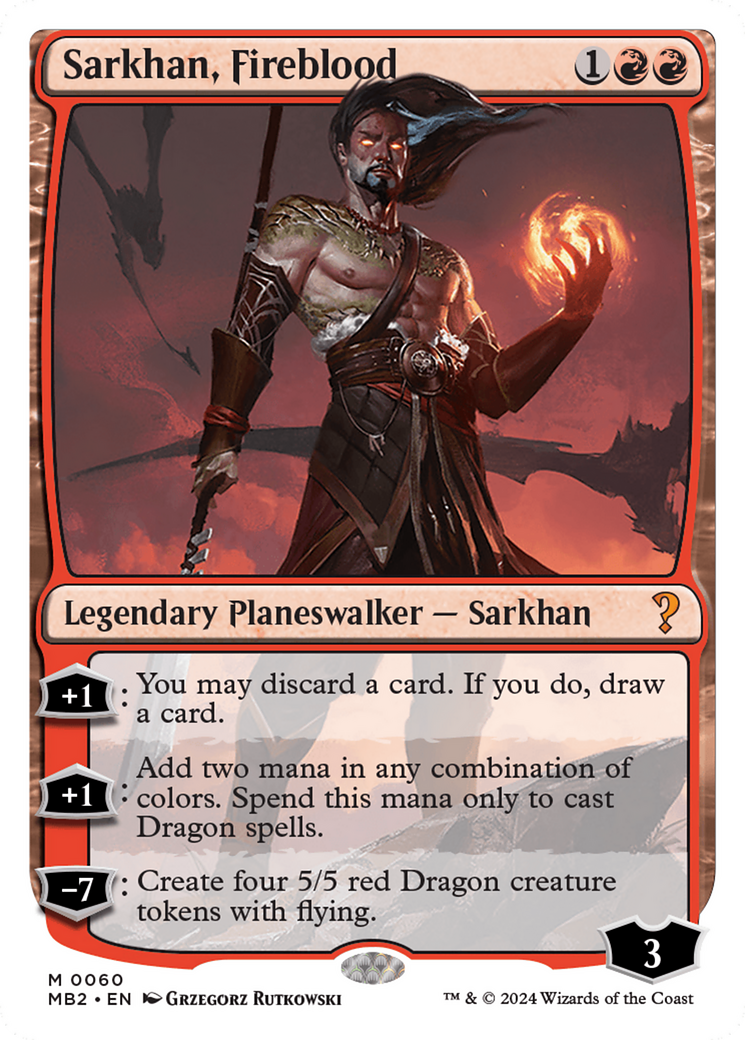 Sarkhan, Fireblood (White Border) [Mystery Booster 2] | The CG Realm