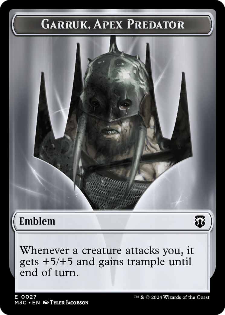 Garruk, Apex Predator Emblem // Saproling Double-Sided Token [Modern Horizons 3 Commander Tokens] | The CG Realm