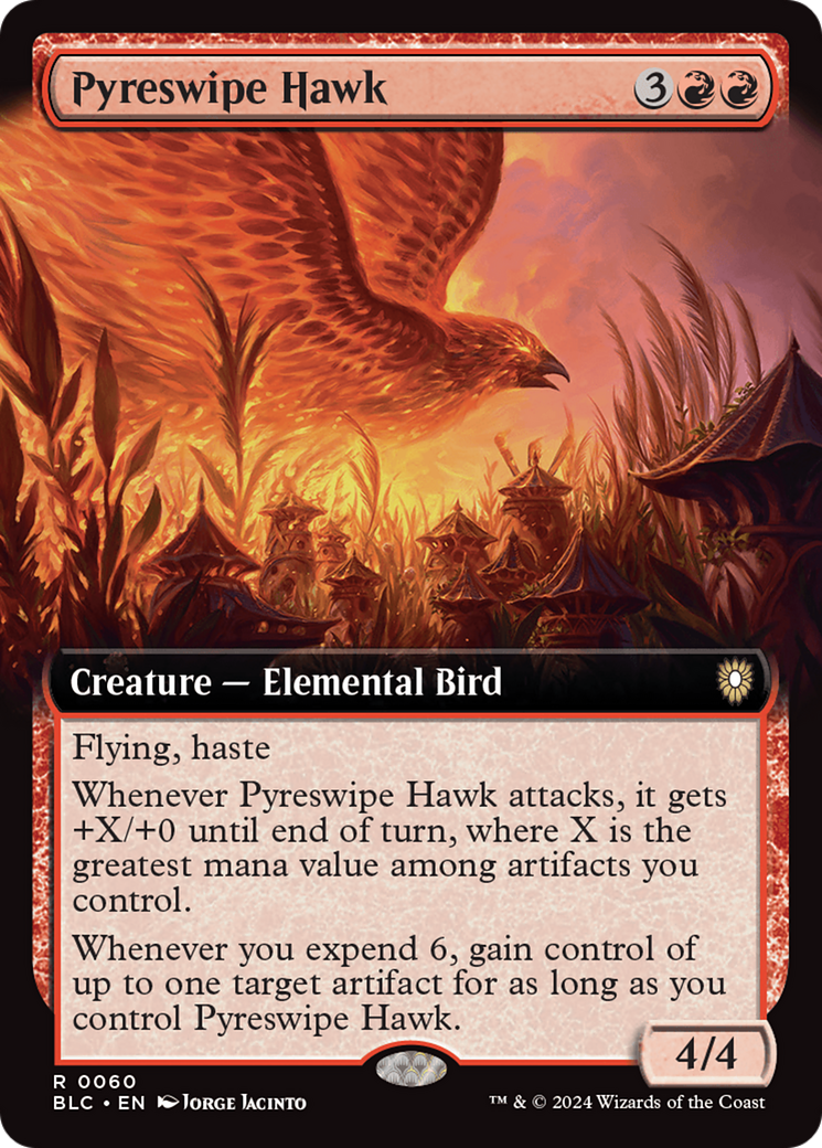 Pyreswipe Hawk (Extended Art) [Bloomburrow Commander] | The CG Realm