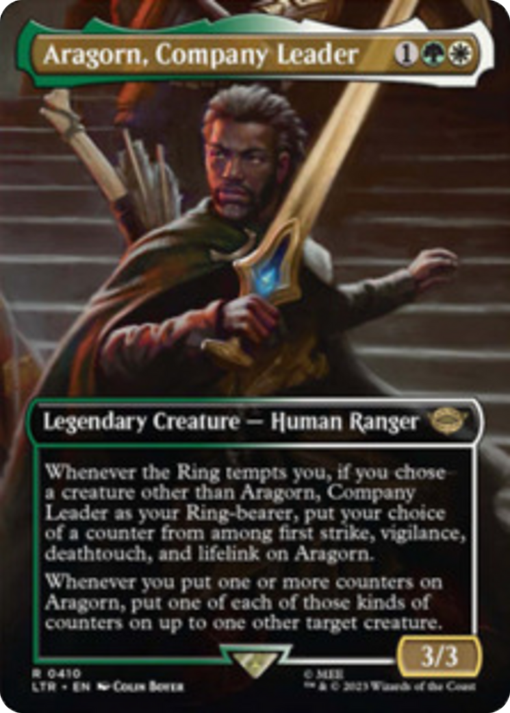 Aragorn, Company Leader (Borderless Alternate Art) [The Lord of the Rings: Tales of Middle-Earth] | The CG Realm