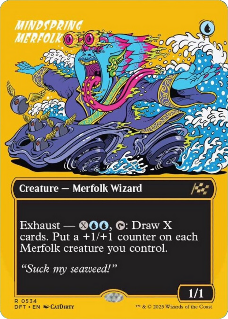 Mindspring Merfolk (Borderless) (First-Place Foil) [Aetherdrift] | The CG Realm