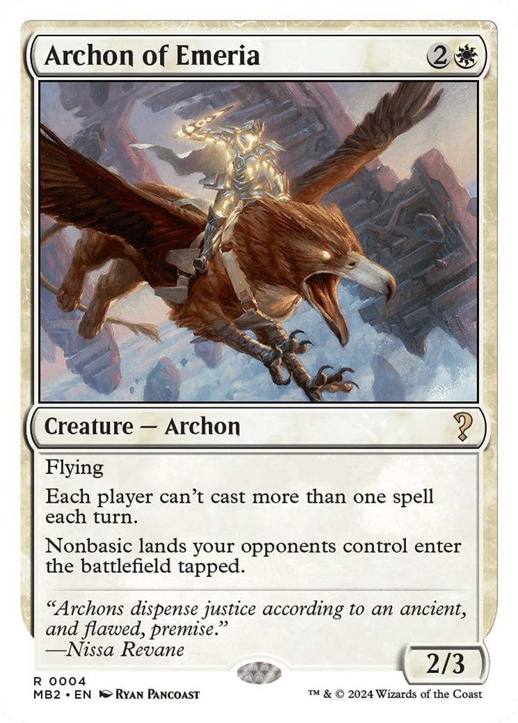 Archon of Emeria (White Border) [Mystery Booster 2] | The CG Realm