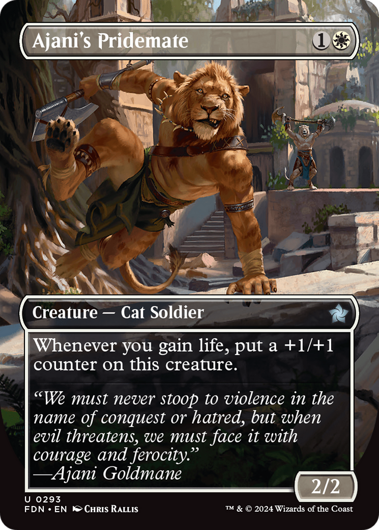 Ajani's Pridemate (Borderless) [Foundations] | The CG Realm