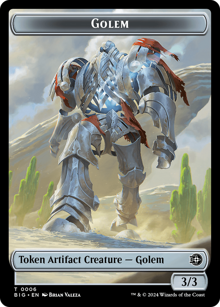 Treasure // Golem Double-Sided Token [Outlaws of Thunder Junction Tokens] | The CG Realm