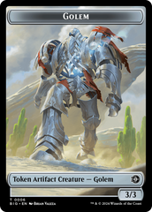 Mercenary // Golem Double-Sided Token [Outlaws of Thunder Junction Tokens] | The CG Realm