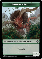 Dinosaur Beast // Dinosaur Double-Sided Token [The Lost Caverns of Ixalan Commander Tokens] | The CG Realm