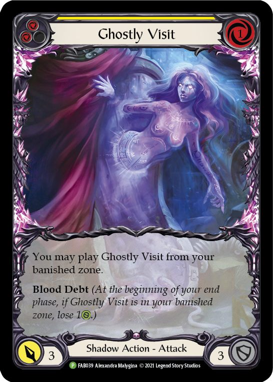 Ghostly Visit (Yellow) [FAB039] (Promo)  Rainbow Foil | The CG Realm