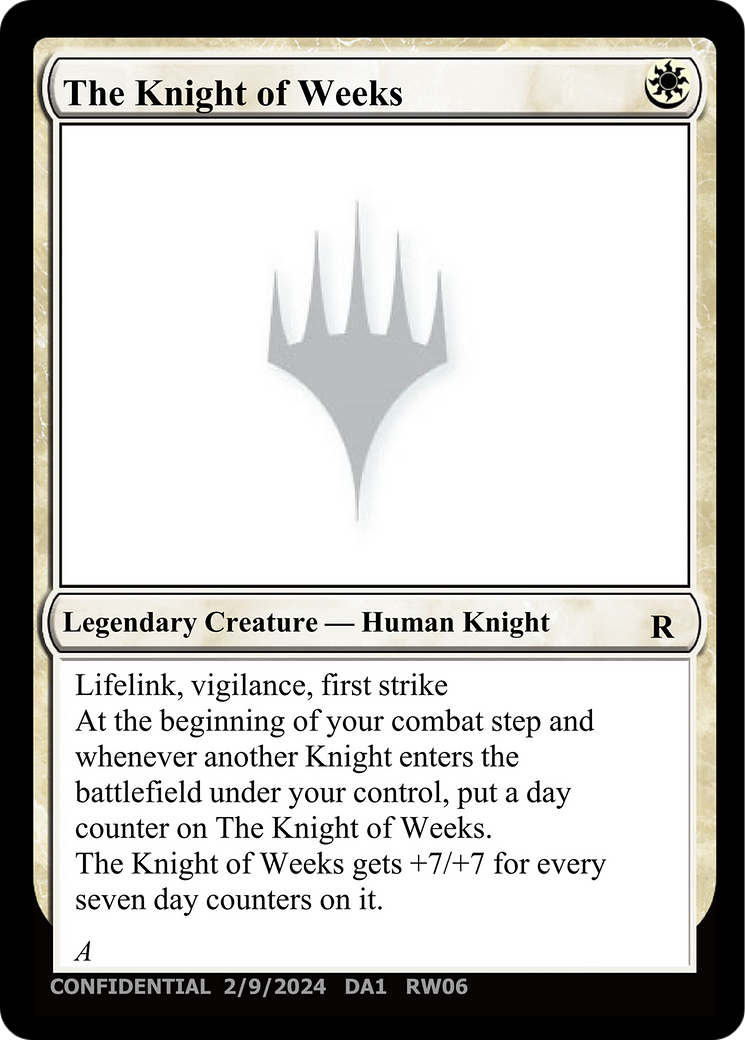 The Knight of Weeks [Unknown Event] | The CG Realm