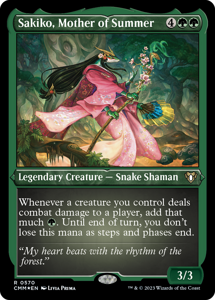 Sakiko, Mother of Summer (Foil Etched) [Commander Masters] | The CG Realm