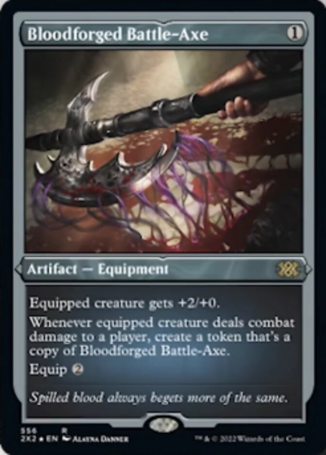 Bloodforged Battle-Axe (Foil Etched) [Double Masters 2022] | The CG Realm