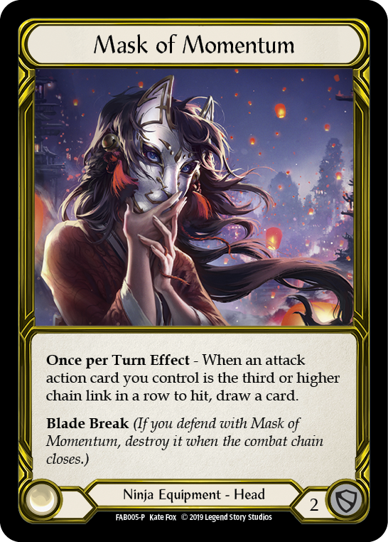 Mask of Momentum [FAB005-P] (Promo)  1st Edition Cold Foil - Golden | The CG Realm