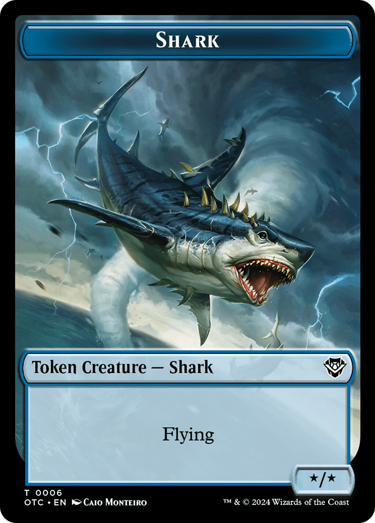 Ape // Shark Double-Sided Token [Outlaws of Thunder Junction Commander Tokens] | The CG Realm