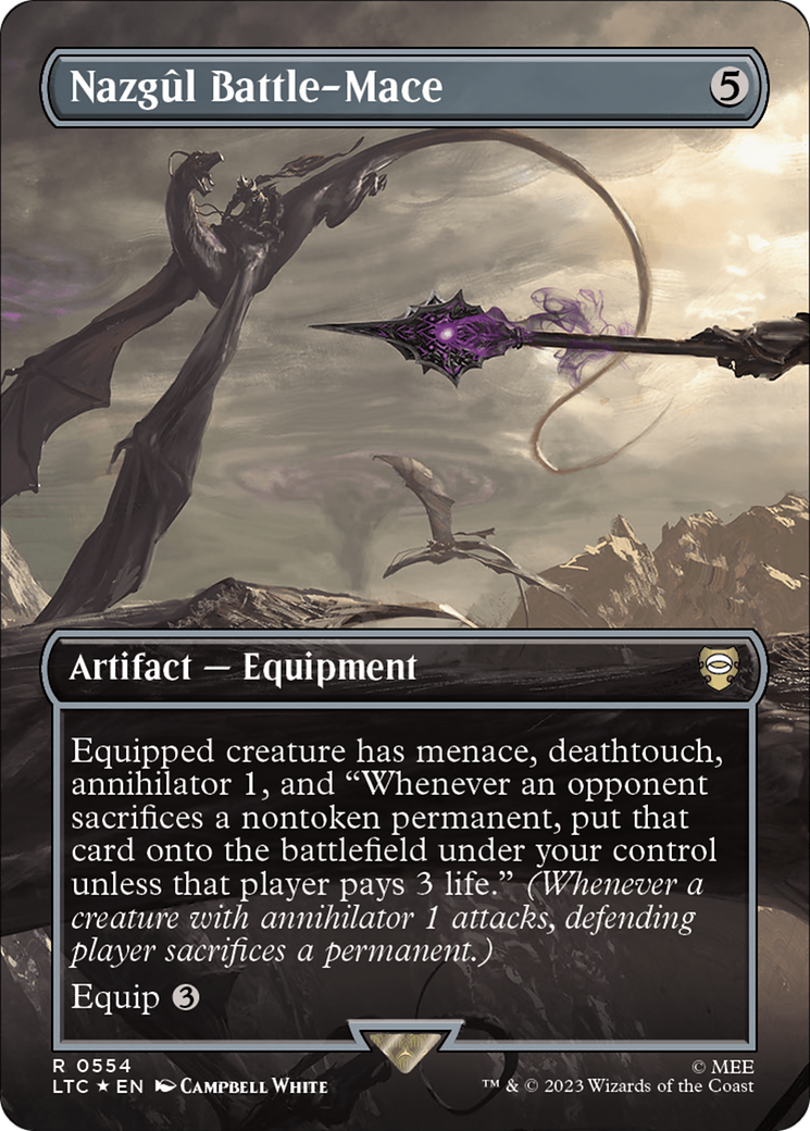 Nazgul Battle-Mace (Borderless) (Surge Foil) [The Lord of the Rings: Tales of Middle-Earth Commander] | The CG Realm