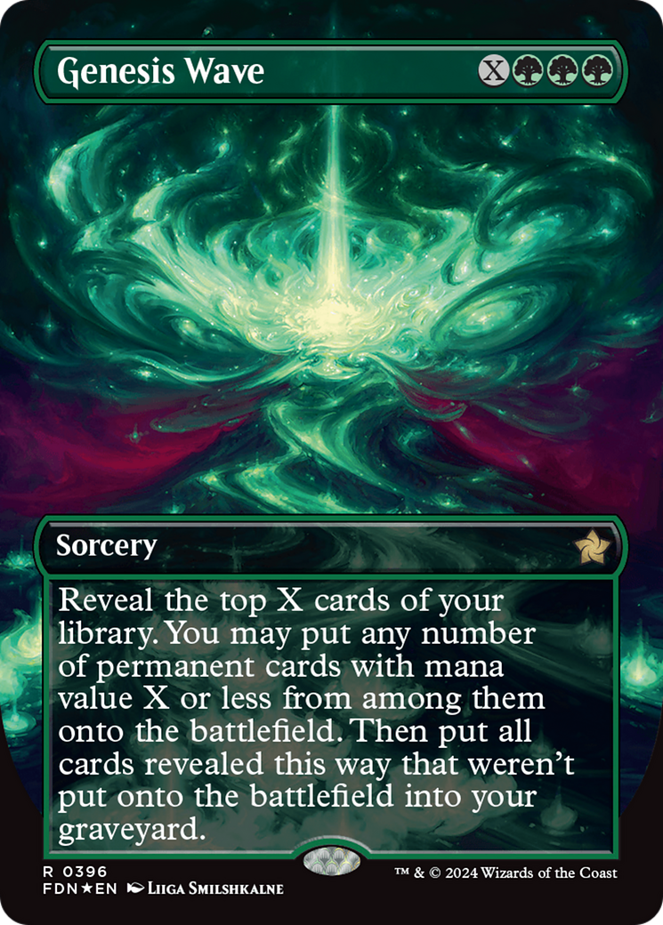 Genesis Wave (Borderless) (Mana Foil) [Foundations] | The CG Realm