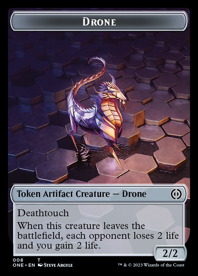 Rebel // Drone Double-Sided Token [Phyrexia: All Will Be One Tokens] | The CG Realm