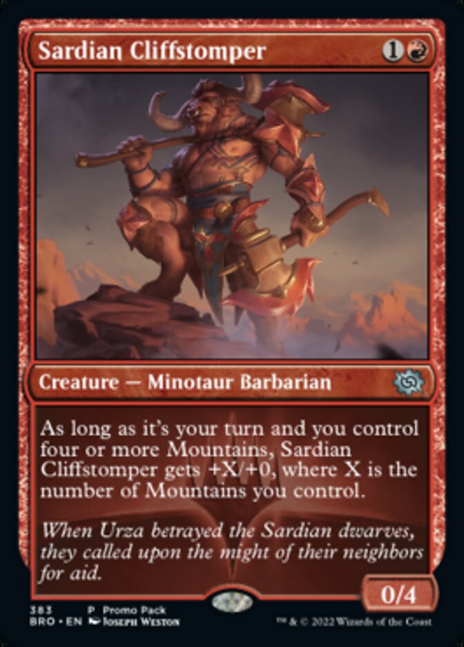 Sardian Cliffstomper (Promo Pack) [The Brothers' War Promos] | The CG Realm