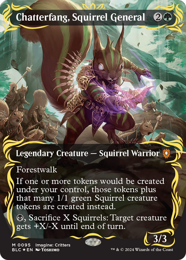 Chatterfang, Squirrel General (Borderless) (Raised Foil) [Bloomburrow Commander] | The CG Realm