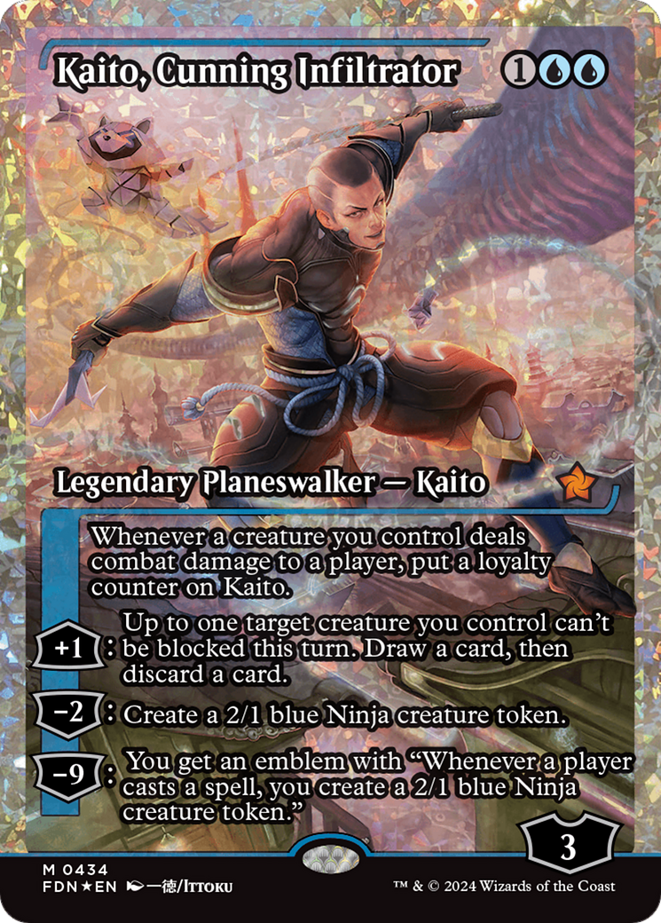 Kaito, Cunning Infiltrator (Showcase) (Frature Foil) [Foundations] | The CG Realm