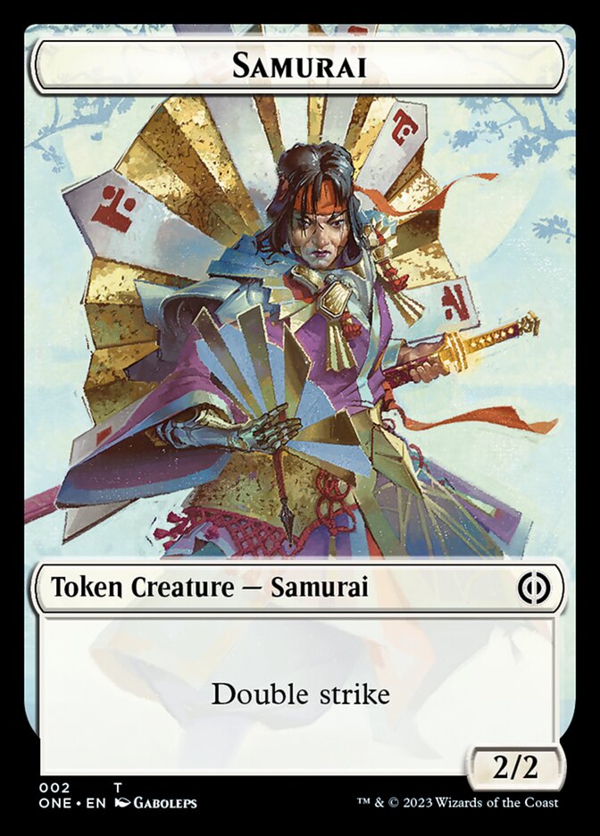 Rebel // Samurai Double-Sided Token [Phyrexia: All Will Be One Tokens] | The CG Realm