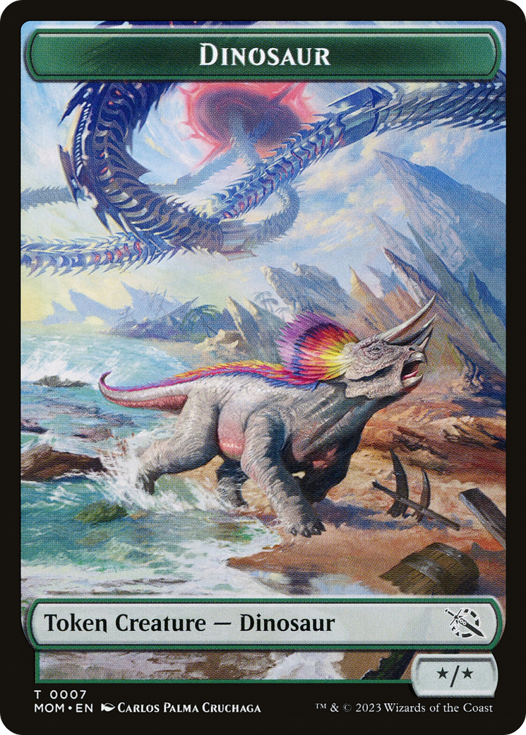 Elemental (09) // Dinosaur Double-Sided Token [March of the Machine Tokens] | The CG Realm