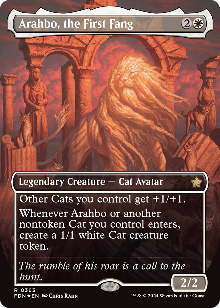 Arahbo, the First Fang (Borderless) (Mana Foil) [Foundations] | The CG Realm