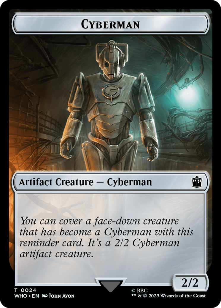 Human (0006) // Cyberman Double-Sided Token [Doctor Who Tokens] | The CG Realm