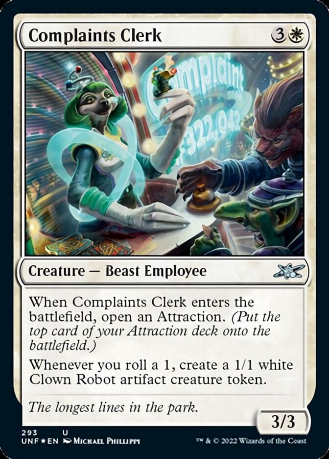 Complaints Clerk (Galaxy Foil) [Unfinity] | The CG Realm
