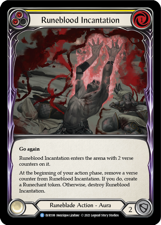 Runeblood Incantation (Yellow) [EVR108] (Everfest)  1st Edition Rainbow Foil | The CG Realm