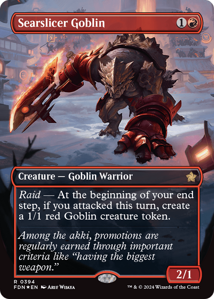 Searslicer Goblin (Borderless) (Mana Foil) [Foundations] | The CG Realm