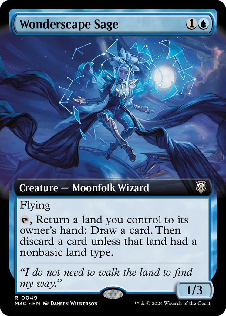 Wonderscape Sage (Extended Art) [Modern Horizons 3 Commander] | The CG Realm