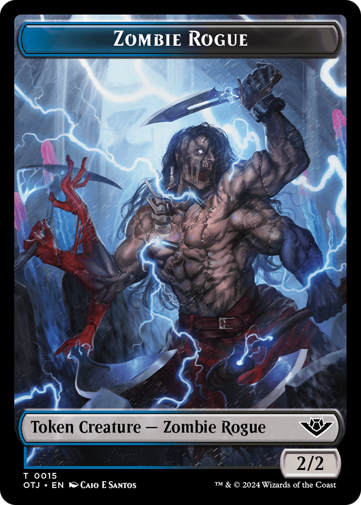 Zombie Rogue Token [Outlaws of Thunder Junction Tokens] | The CG Realm