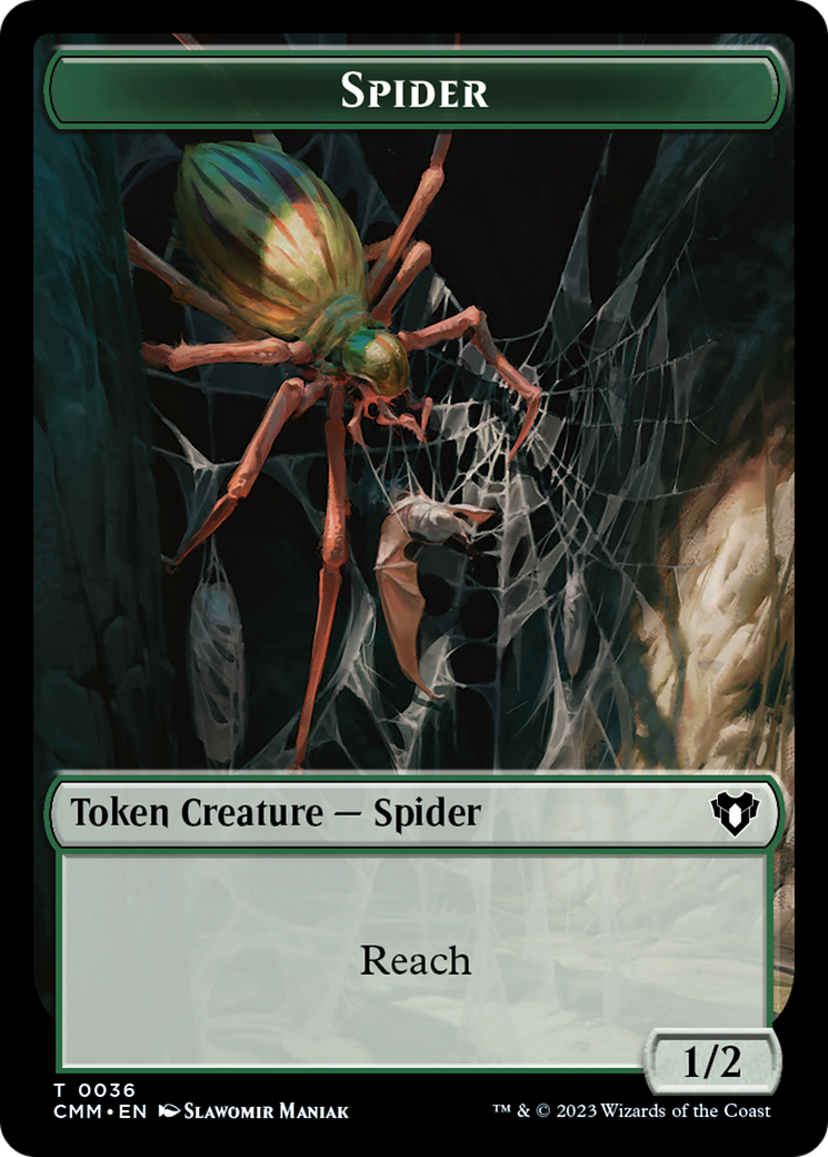 Spirit (0039) // Spider Double-Sided Token [Commander Masters Tokens] | The CG Realm