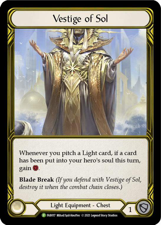 Vestige of Sol (Golden) [FAB017] (Promo)  Cold Foil | The CG Realm