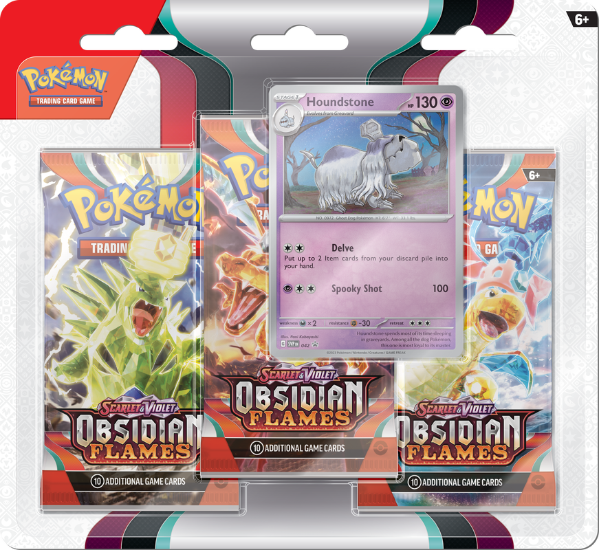 POKEMON SV3 OBSIDIAN FLAMES 3PK BLISTER Houndstone | The CG Realm