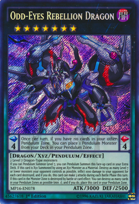 Odd-Eyes Rebellion Dragon [MP16-EN078] Secret Rare | The CG Realm