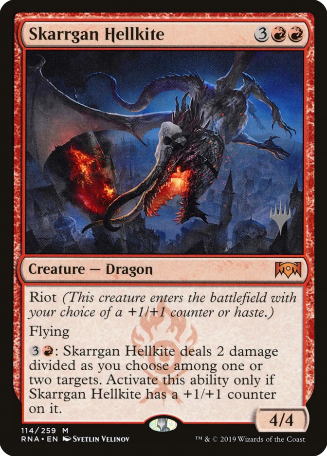 Skarrgan Hellkite (Promo Pack) [Ravnica Allegiance Promos] | The CG Realm