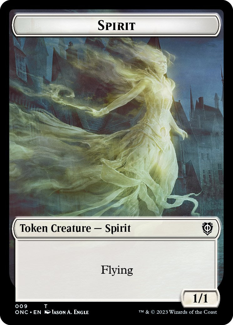 Human // Spirit Double-Sided Token [Phyrexia: All Will Be One Commander Tokens] | The CG Realm