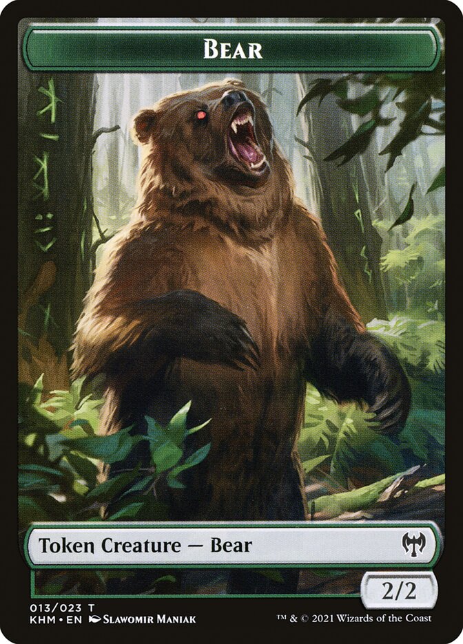 Human Warrior // Bear Double-Sided Token [Kaldheim Tokens] | The CG Realm