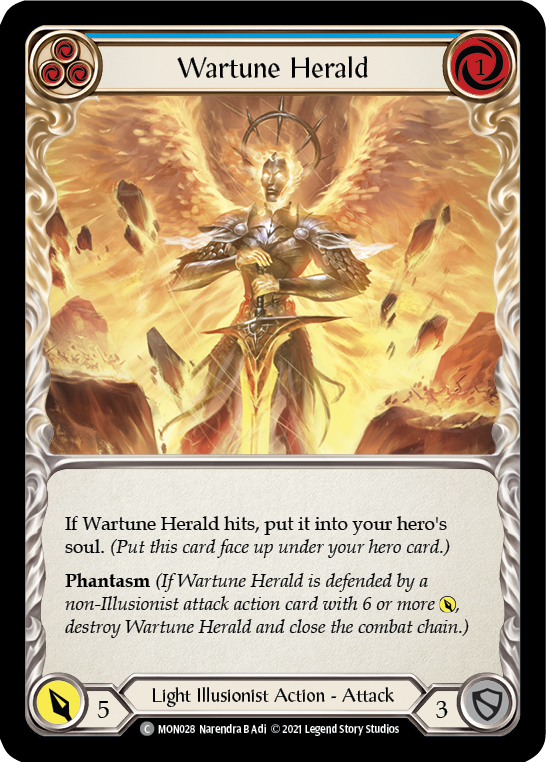 Wartune Herald (Blue) [MON028-RF] (Monarch)  1st Edition Rainbow Foil | The CG Realm