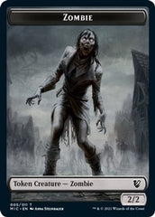 Zombie // Zombie Double-Sided Token (005 MIC/005 MID) [Innistrad: Midnight Hunt Commander Tokens] | The CG Realm