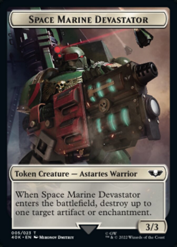 Soldier (002) // Space Marine Devastator Double-Sided Token [Warhammer 40,000 Tokens] | The CG Realm