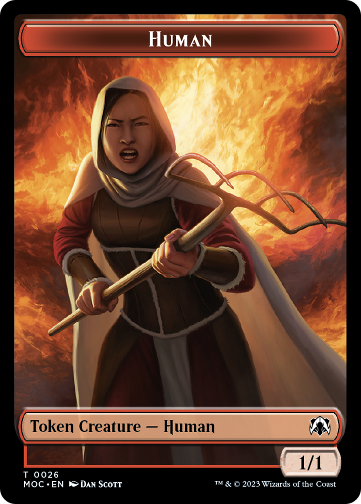 Squid // Human (26) Double-Sided Token [March of the Machine Commander Tokens] | The CG Realm