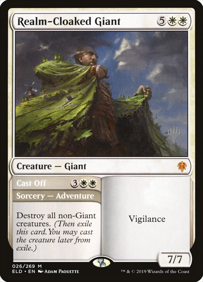 Realm-Cloaked Giant // Cast Off (Promo Pack) [Throne of Eldraine Promos] | The CG Realm