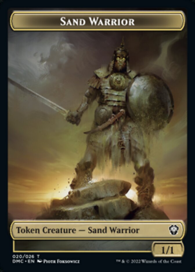 Phyrexian // Sand Warrior Double-Sided Token [Dominaria United Tokens] | The CG Realm