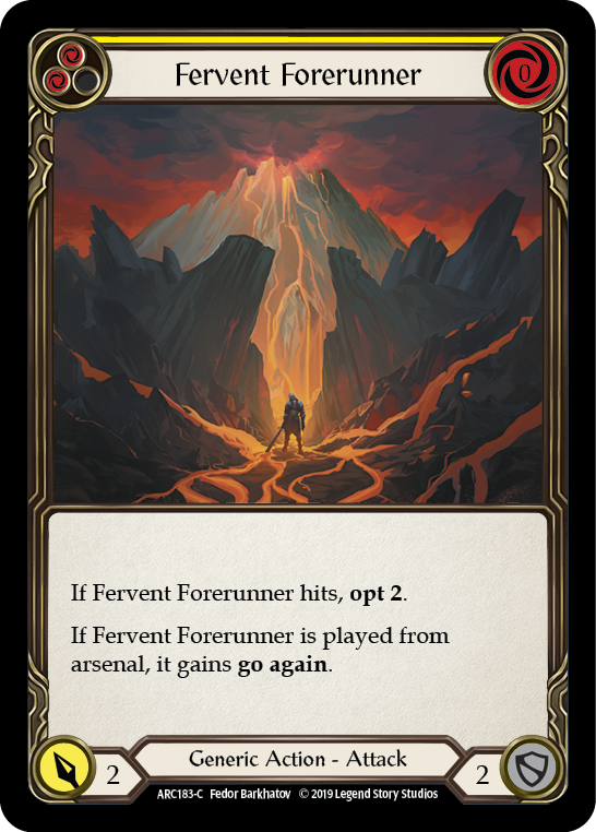 Fervent Forerunner (Yellow) [ARC183-C] (Arcane Rising)  1st Edition Rainbow Foil | The CG Realm