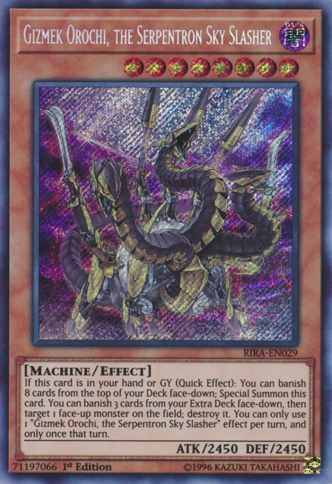 Gizmek Orochi, the Serpentron Sky Slasher [RIRA-EN029] Secret Rare | The CG Realm