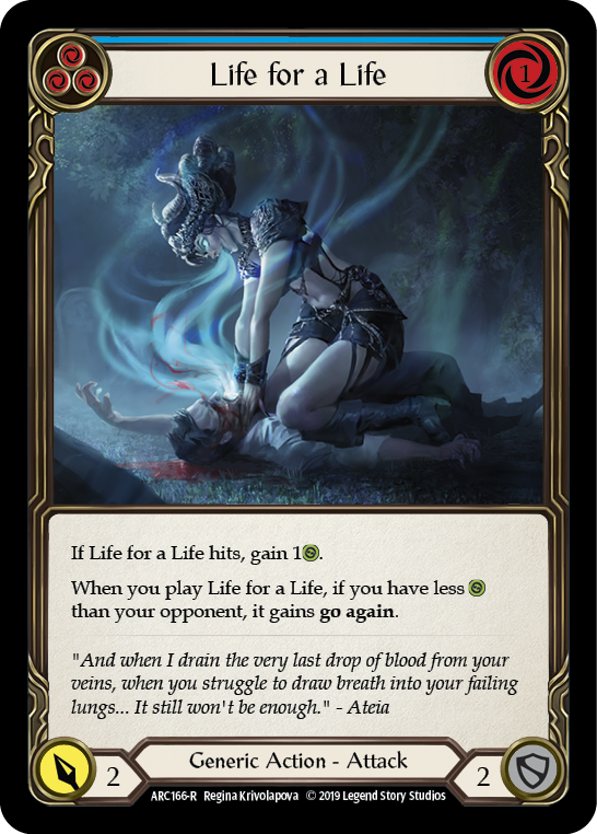 Life for a Life (Blue) [ARC166-R] (Arcane Rising)  1st Edition Rainbow Foil | The CG Realm