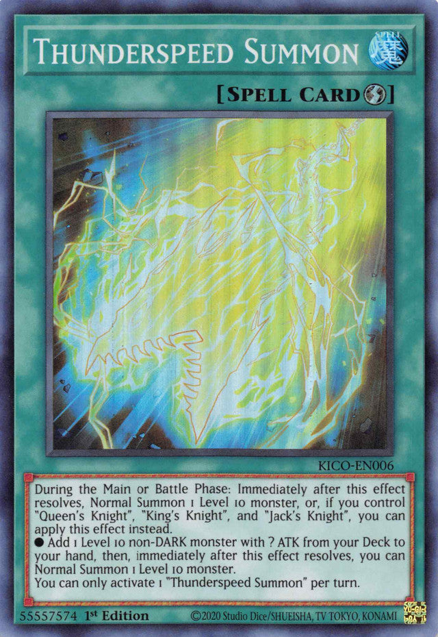 Thunderspeed Summon (Super Rare) [KICO-EN006] Super Rare | The CG Realm